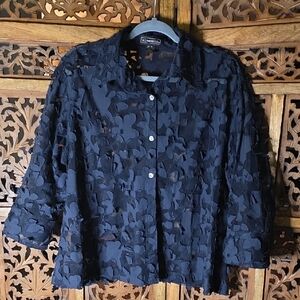 Elementz Black Textured Blouse